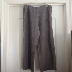 Eileen Fisher Linen Blend Tweed Capri Office Business Career Pants L